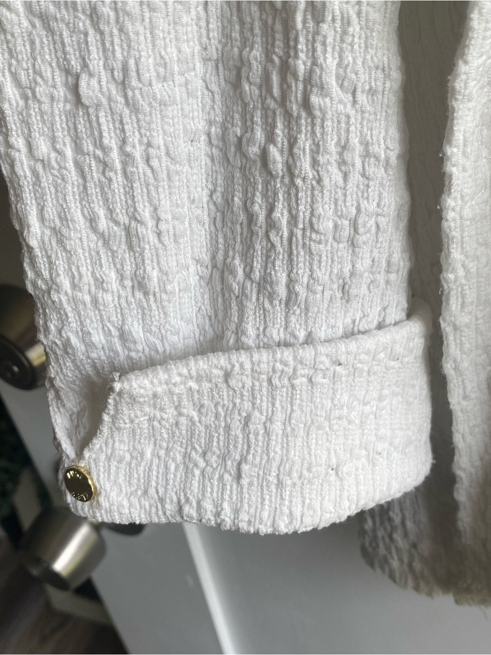 Anne Klein White Textured Button-Front Shirt - Picture 4 of 5